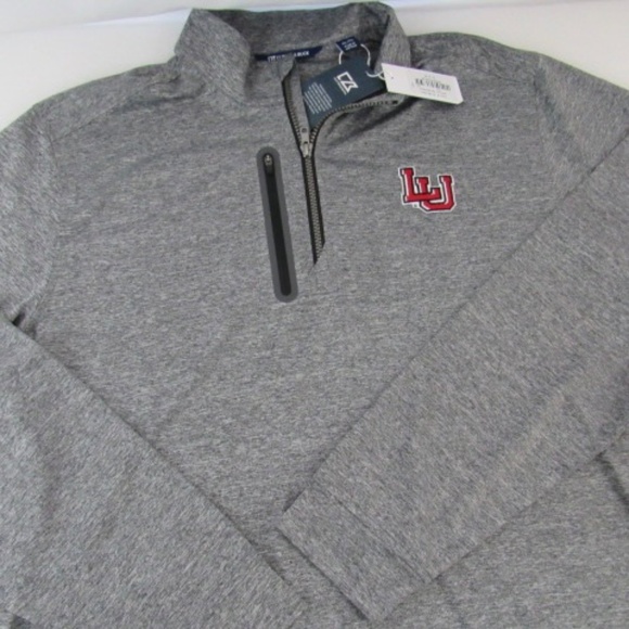 Cutter & Buck Adapt Eco Knit Gray Mens Quarter Gray Lamar University Poly Blend - Picture 2 of 7